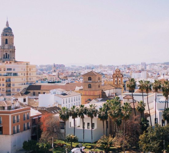 Overview of the city of Malaga when hiking in the mountains
